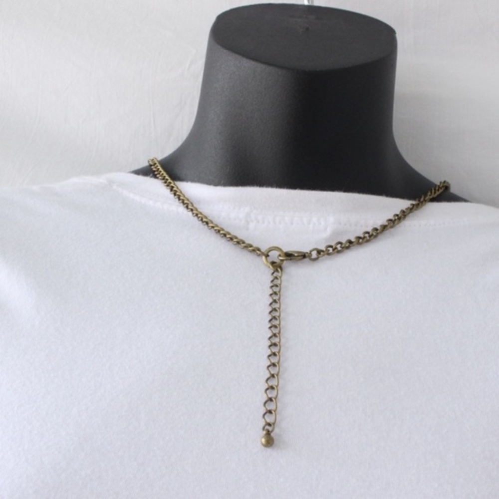 New Boho Statement Necklace Brass Turquoise - Picture 6 of 8